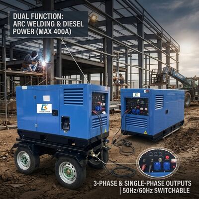 Denyo serupa 400A 600A 480Amps Arc MMA MIG DC Welder Diesel Self Starter Generator Las