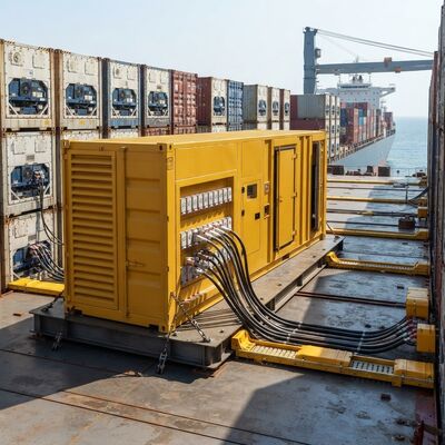 400kw 600kva Silent Type Reefer Sockets Deck Generator diesel 60Hz Reefer Container Genset Power Pack dengan wadah