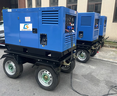Mesin las MIG DC sasis bergerak 450A, generator las diesel 500Amps dengan pengumpan kawat